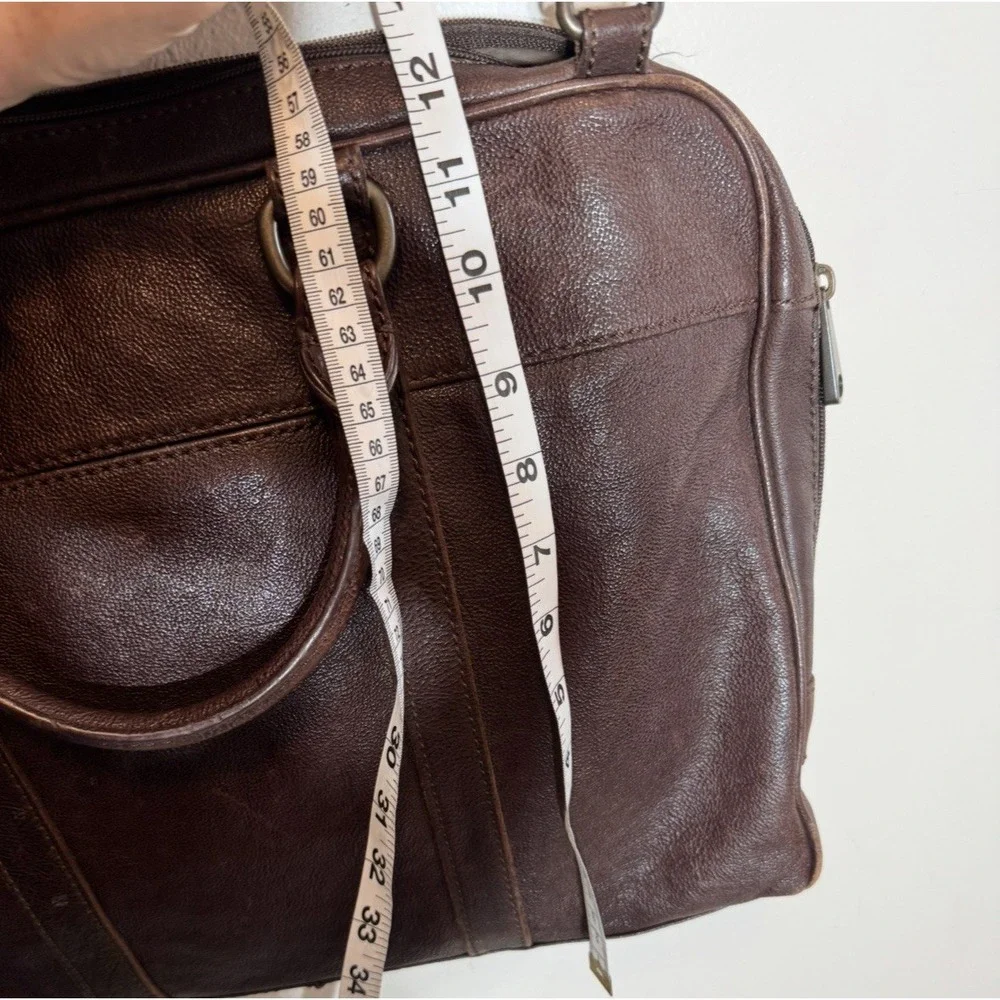 Men's Fossil Brown Leather Crossbody Laptop Document Bag
